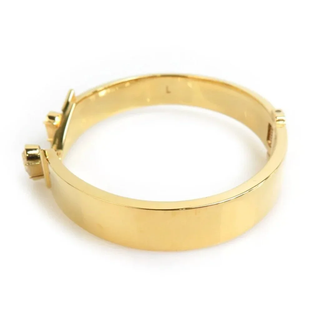 Auth FENDI Monster Eyes Bangle Bracelet Gold